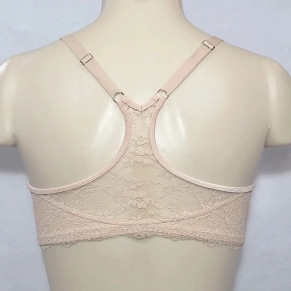 34DD Maidenform 7112 Front Close Lace‎ Trim UW Bra Nude Excellent Pre-owned - Picture 3 of 3